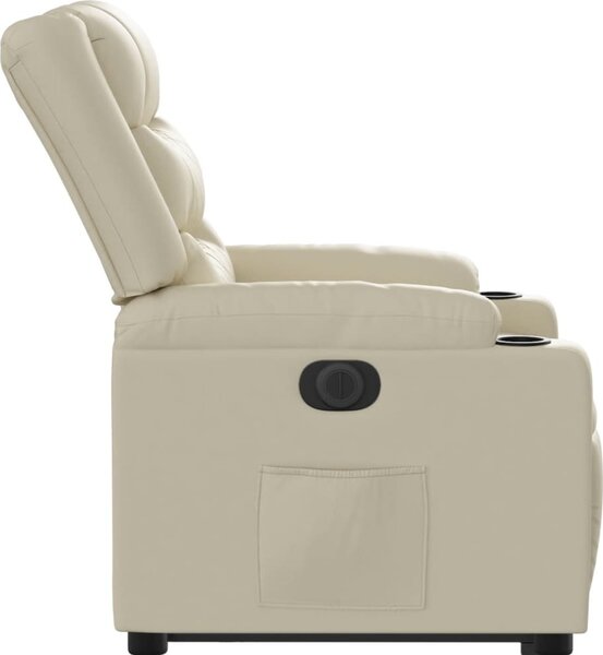 VidaXL Elektrické zvedací polohovací křeslo umělá kůže [3206560] Barva: krémová