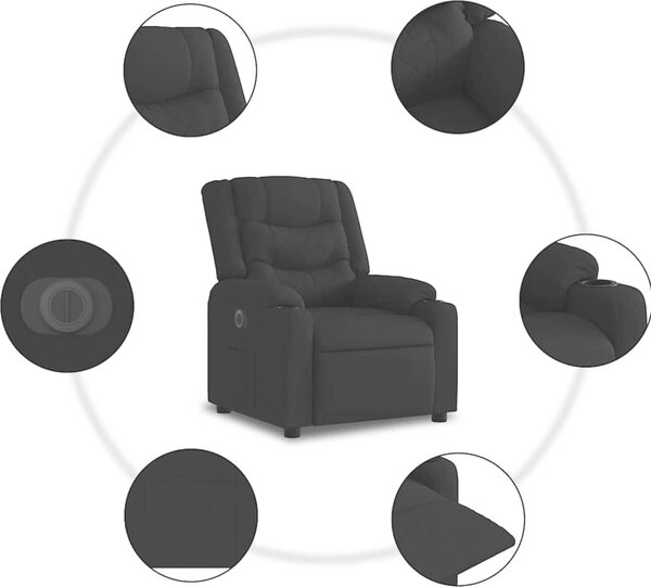 VidaXL Elektrické polohovací křeslo textil [3206569] Barva: Tmavě zelená
