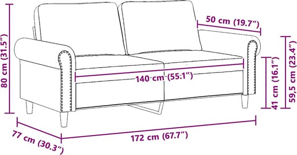 VidaXL 2místná pohovka 140 cm samet [359530] Barva: Žlutá