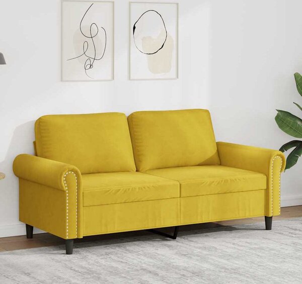 VidaXL 2místná pohovka 140 cm samet [359530] Barva: Žlutá