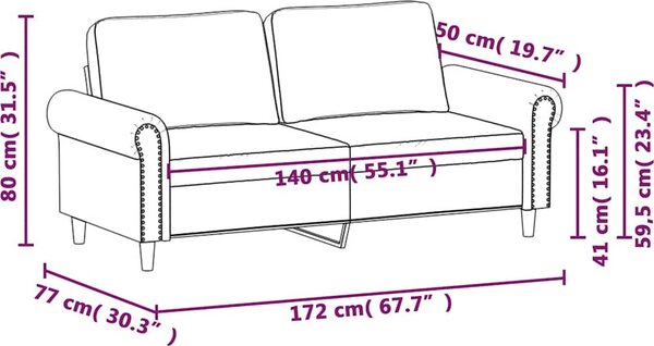 VidaXL 2místná pohovka 140 cm samet [359530] Barva: Žlutá