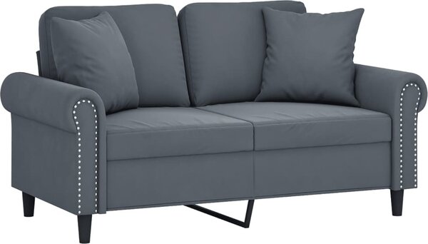 VidaXL 2místná pohovka s polštáři 120 cm samet [3200936] Barva: Růžová