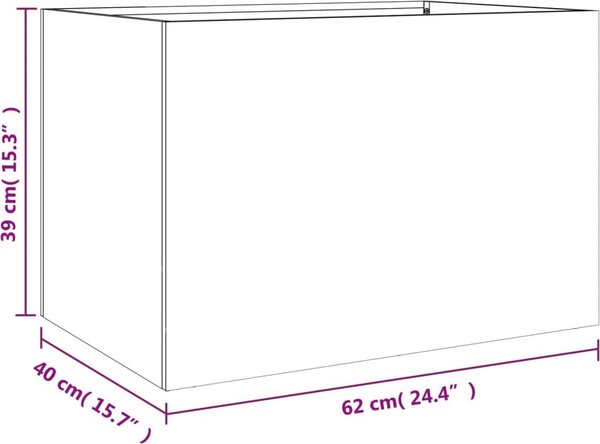VidaXL Truhlík 62 x 40 x 39 cm ocel [841598] Barva: Olivově zelená