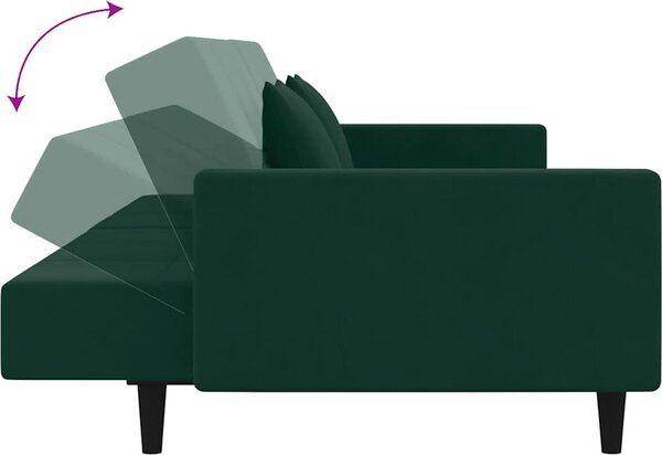 VidaXL 2místná rozkládací pohovka se 2 polštáři samet [375818] Barva: Růžová