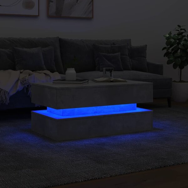 VidaXL Konferenční stolek s LED osvětlením 90 x 50 x 40 cm [839866] Barva: Bílá