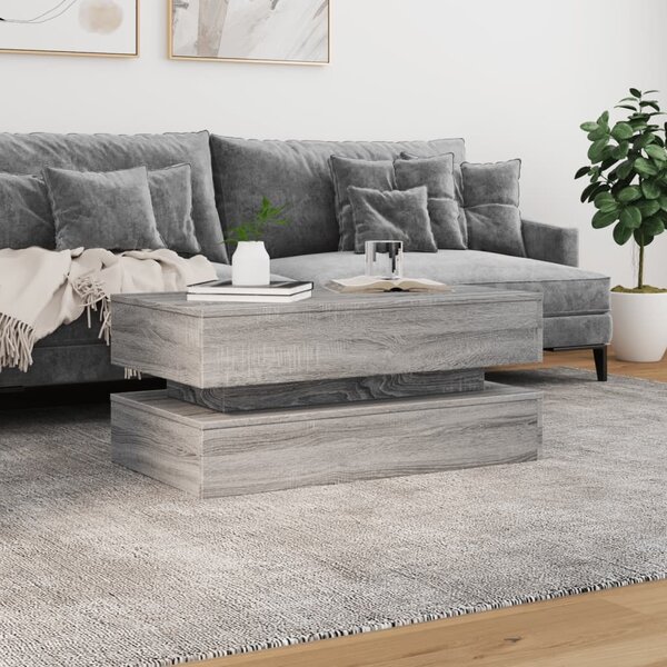 VidaXL Konferenční stolek s LED osvětlením 90 x 50 x 40 cm [839866] Barva: Bílá
