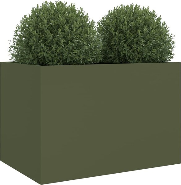 VidaXL Truhlík 62 x 40 x 39 cm ocel [841598] Barva: Olivově zelená
