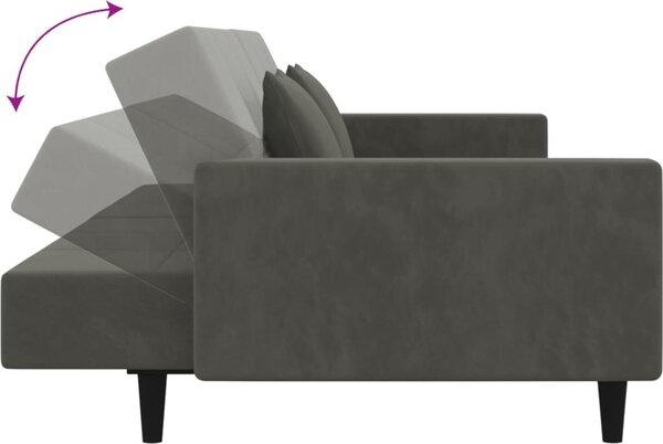 VidaXL 2místná rozkládací pohovka se 2 polštáři samet [375818] Barva: Růžová