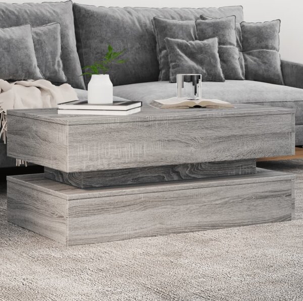 VidaXL Konferenční stolek s LED osvětlením 90 x 50 x 40 cm [839866] Barva: Bílá
