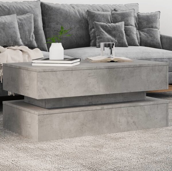 VidaXL Konferenční stolek s LED osvětlením 90 x 50 x 40 cm [839866] Barva: Bílá