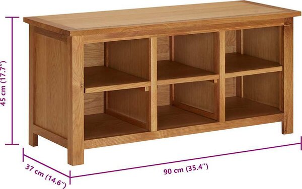 VidaXL Botník 90 x 37 x 45 cm masivní dubové dřevo [289189]