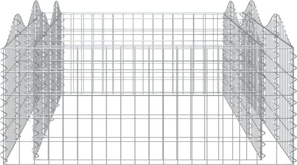 VidaXL Klenutý gabion vyvýšený záhon 200x100x50 cm pozinkované železo [153550]