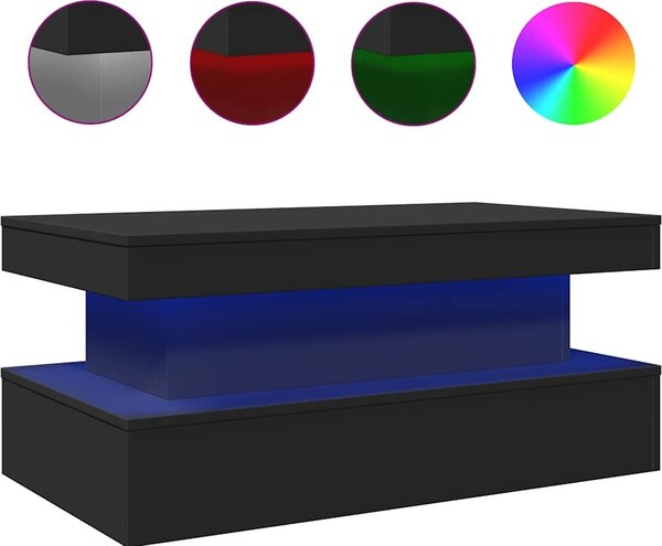 VidaXL Konferenční stolek s LED osvětlením 90 x 50 x 40 cm [839848] Barva: Bílá