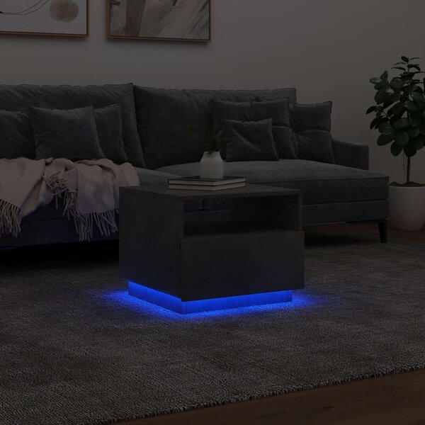 VidaXL Konferenční stolek s LED osvětlením 50 x 49 x 40 cm [839829] Barva: Betonová šedá
