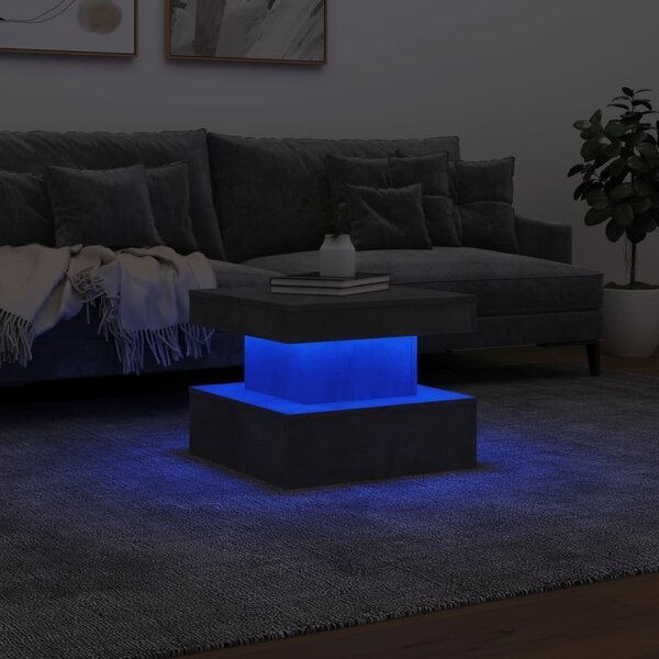 VidaXL Konferenční stolek s LED osvětlením 50 x 50 x 40 cm [839841] Barva: Bílá