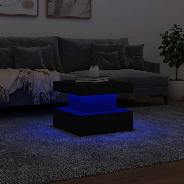 VidaXL Konferenční stolek s LED osvětlením 50 x 50 x 40 cm [839841] Barva: Bílá