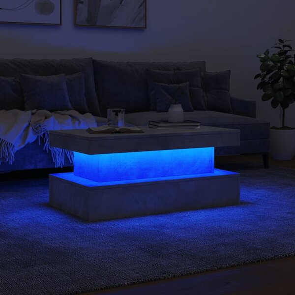 VidaXL Konferenční stolek s LED osvětlením 90 x 50 x 40 cm [839848] Barva: Bílá