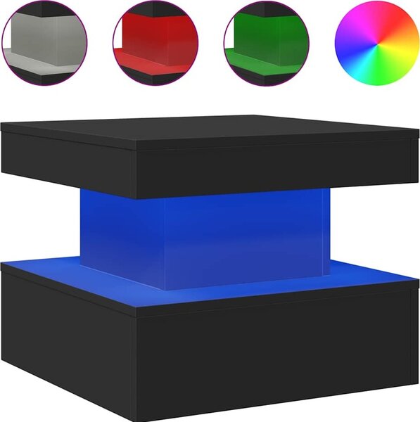 VidaXL Konferenční stolek s LED osvětlením 50 x 50 x 40 cm [839841] Barva: Bílá