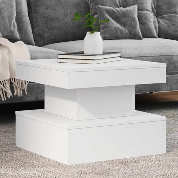 VidaXL Konferenční stolek s LED osvětlením 50 x 50 x 40 cm [839841] Barva: Bílá