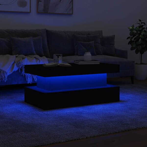 VidaXL Konferenční stolek s LED osvětlením 90 x 50 x 40 cm [839848] Barva: Bílá