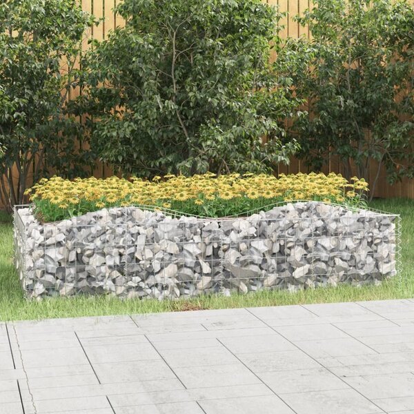 VidaXL Klenutý gabion vyvýšený záhon 200x100x50 cm pozinkované železo [153550]