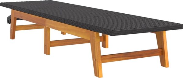 VidaXL Zahradní lehátka 2 ks černá a hnědá polyratan a masivní akácie [319728]