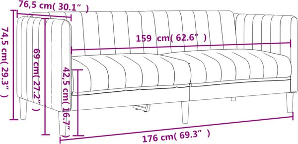 VidaXL Pohovka 2místná textil [372605] Barva: Tmavě šedá
