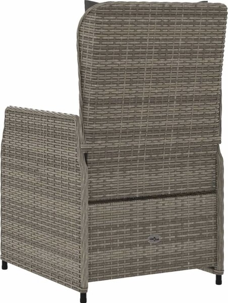 VidaXL Polohovací zahradní křesla 2 ks polyratan [368654] Barva: béžová a šedá
