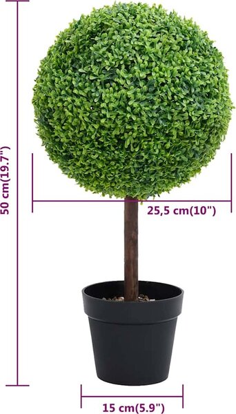 VidaXL Umělý zimostráz ve tvaru koule s květináčem zelený 50 cm [336509]