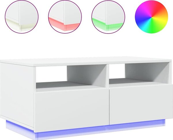 VidaXL Konferenční stolek s LED osvětlením 90 x 49 x 40 cm [839833] Barva: Černá