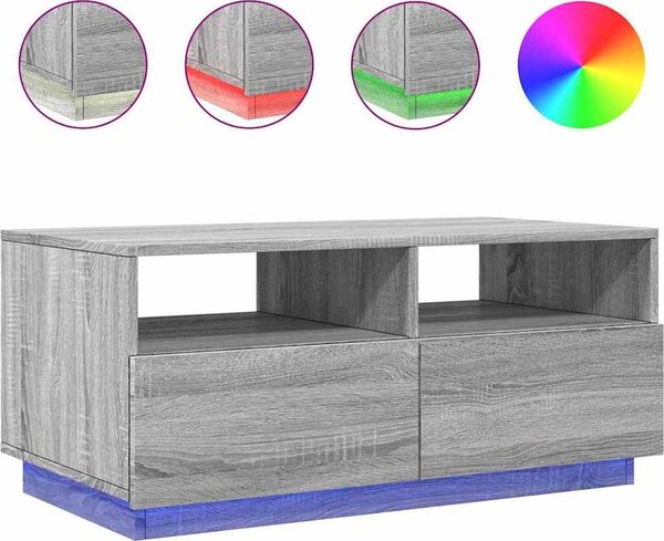 VidaXL Konferenční stolek s LED osvětlením 90 x 49 x 40 cm [839833] Barva: Černá
