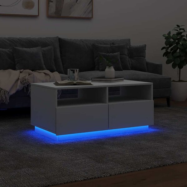 VidaXL Konferenční stolek s LED osvětlením 90 x 49 x 40 cm [839833] Barva: Černá