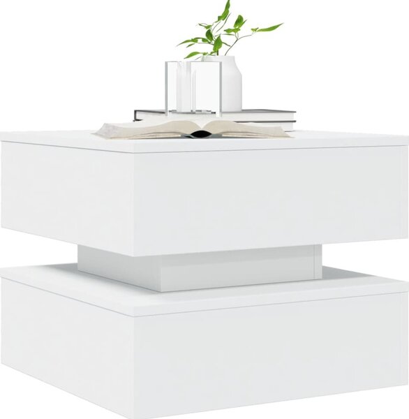 VidaXL Konferenční stolek s LED osvětlením 50 x 50 x 40 cm [839858] Barva: Staré dřevo