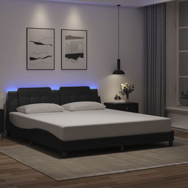 VidaXL Rám postele s LED bez matrace Zadar 180 x 200 cm [3214124] Barva: Černá