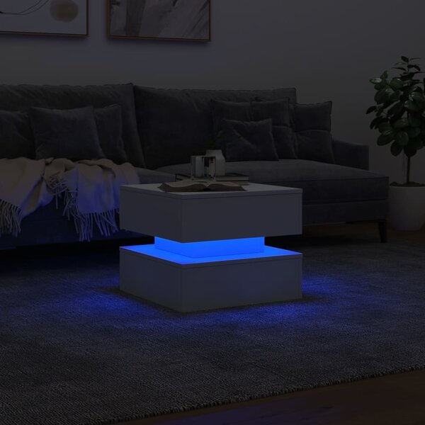 VidaXL Konferenční stolek s LED osvětlením 50 x 50 x 40 cm [839858] Barva: Staré dřevo