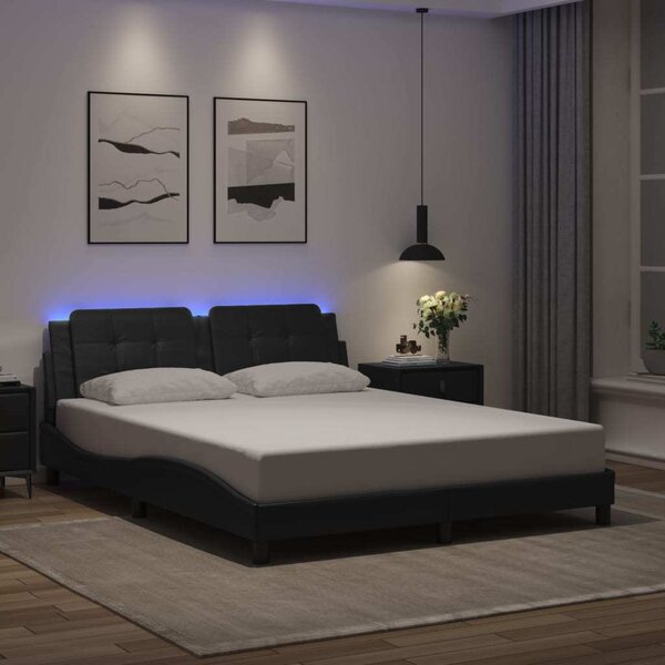 VidaXL Rám postele s LED bez matrace Zadar 160 x 200 cm [3214118] Barva: Černá