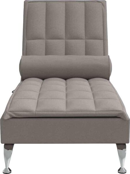 VidaXL Masážní lenoška s podhlavníkem textil [379447] Barva: taupe