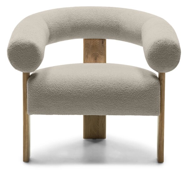 Béžové designové křeslo KOKEI, dub Now or never 06