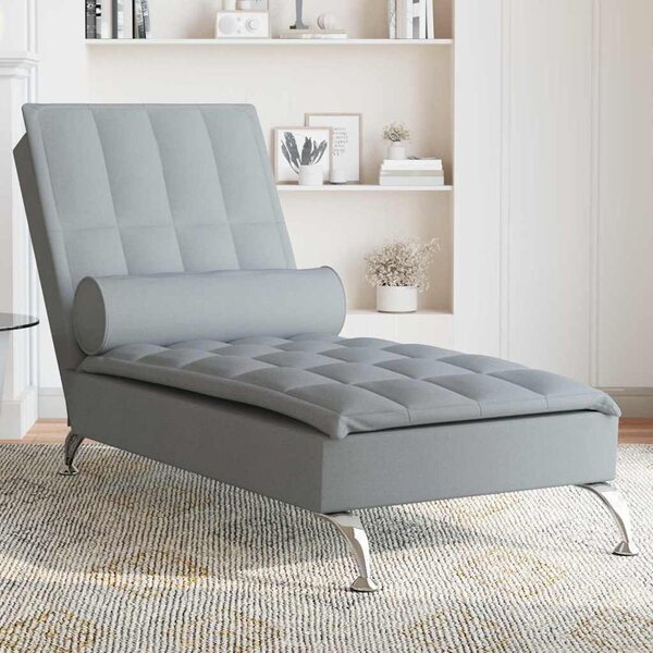 VidaXL Masážní lenoška s podhlavníkem textil [379447] Barva: taupe