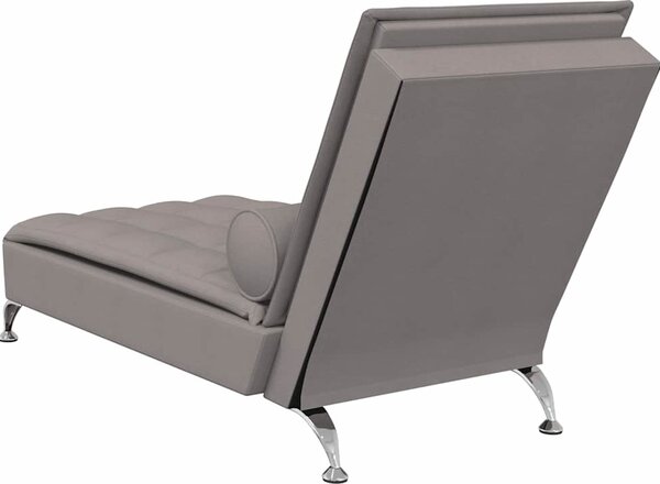 VidaXL Masážní lenoška s podhlavníkem textil [379447] Barva: taupe