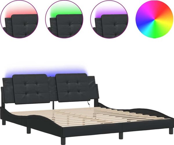 VidaXL Rám postele s LED bez matrace Zadar 180 x 200 cm [3214124] Barva: Černá