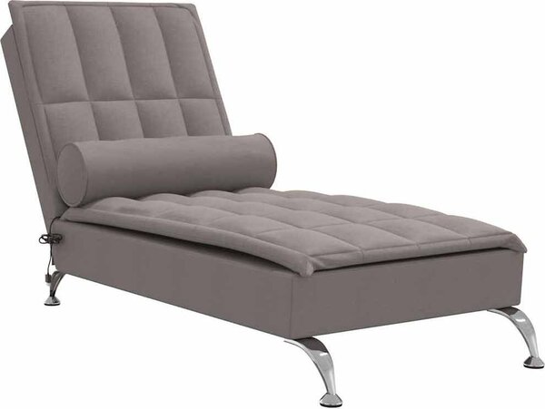 VidaXL Masážní lenoška s podhlavníkem textil [379447] Barva: taupe