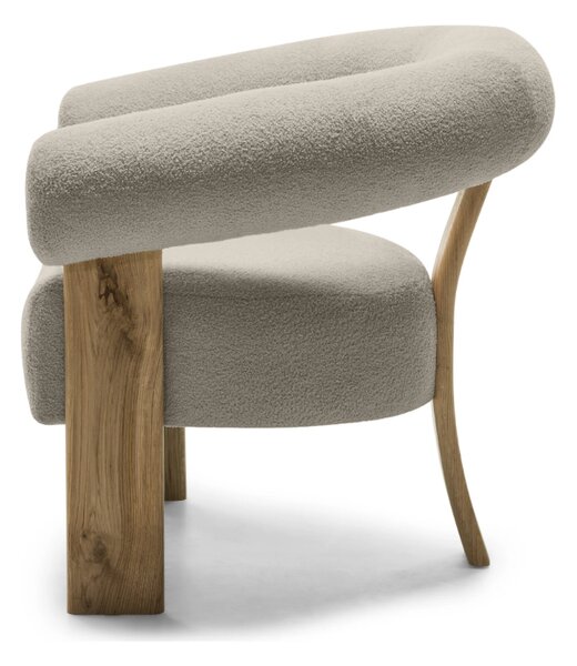 Béžové designové křeslo KOKEI, dub Now or never 06