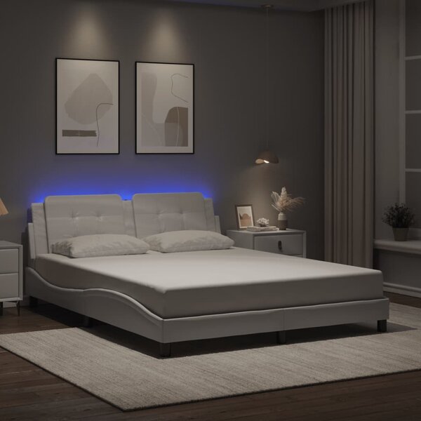 VidaXL Rám postele s LED bez matrace Zadar 160 x 200 cm [3214118] Barva: Černá