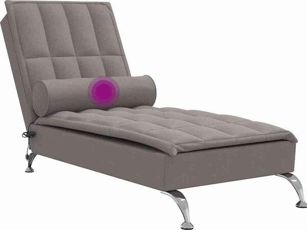 VidaXL Masážní lenoška s podhlavníkem textil [379447] Barva: taupe