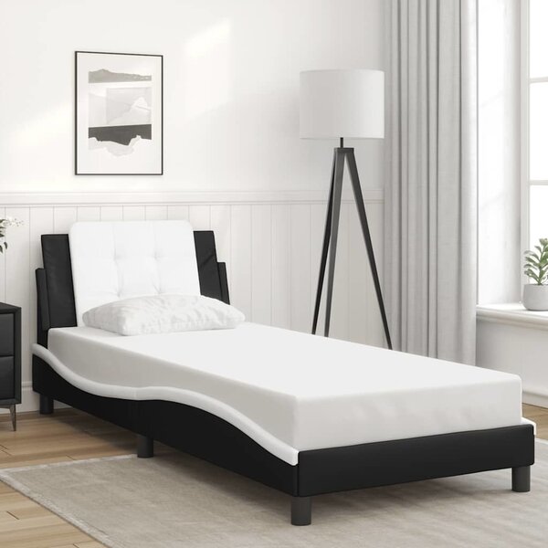 VidaXL Rám postele bez matrace Zadar 90x200 cm umělá kůže [3208158] Barva: Černobílý