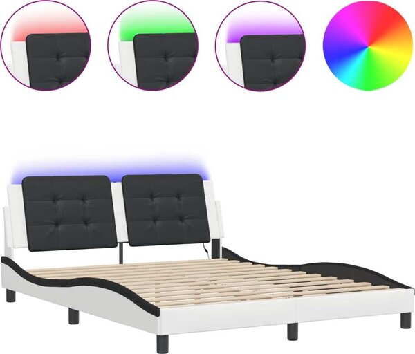VidaXL Rám postele s LED bez matrace Zadar 160 x 200 cm [3214118] Barva: Černá