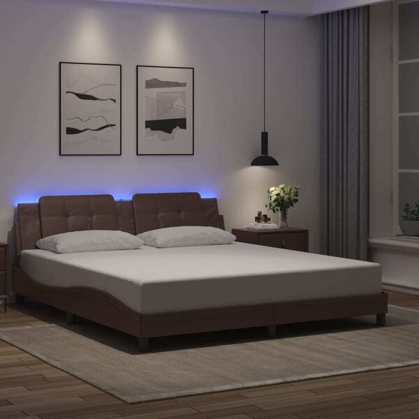 VidaXL Rám postele s LED bez matrace Zadar 180 x 200 cm [3214124] Barva: Černá