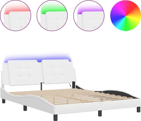 VidaXL Rám postele s LED bez matrace Zadar 160 x 200 cm [3214118] Barva: Černá