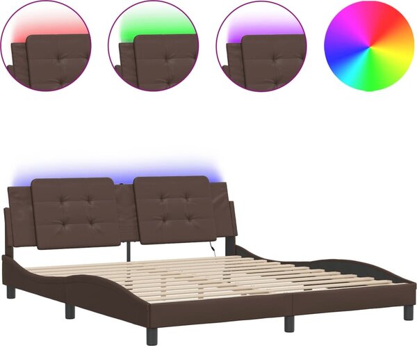 VidaXL Rám postele s LED bez matrace Zadar 180 x 200 cm [3214124] Barva: Černá